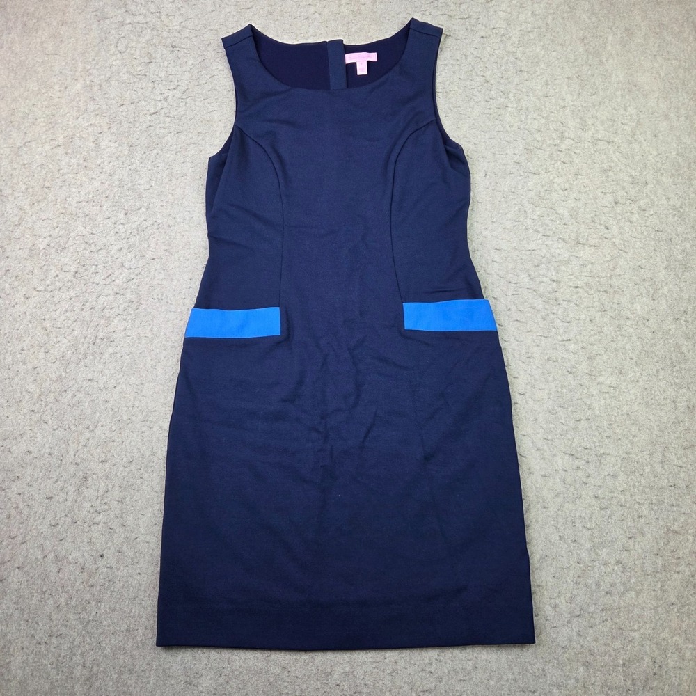 LILLY PULITZER Allaine Dress Size Small True Navy Shift Pockets Women's